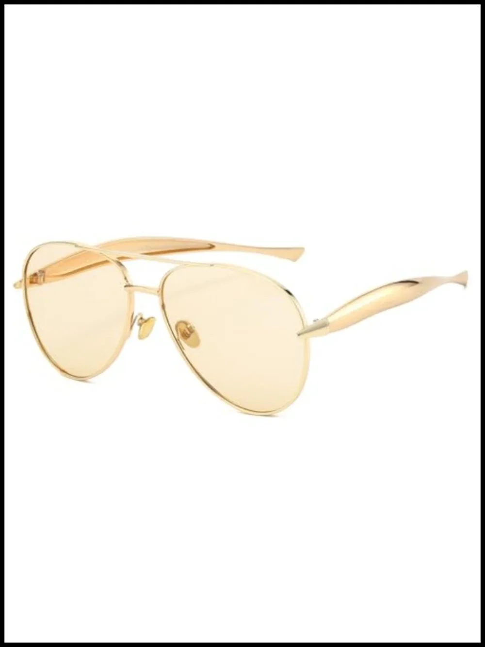 Retro Pilot Sunglasses Oversized Double Bridge Metal UV400